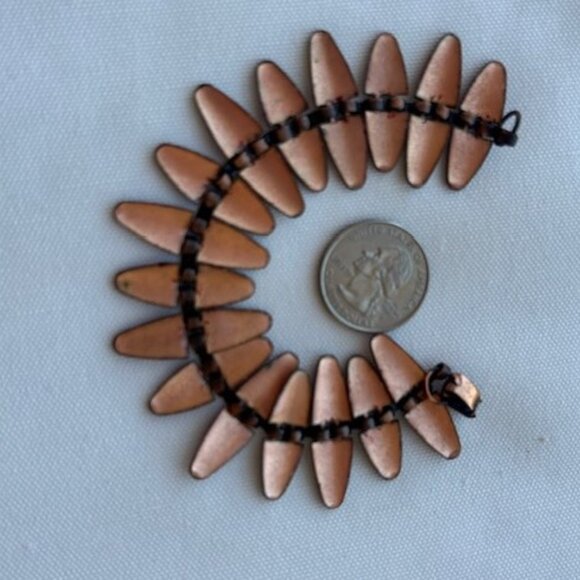 RENOIR MATISSE “NEFERTITI” Red Enamel Copper Link BRACELET - Picture 8 of 10